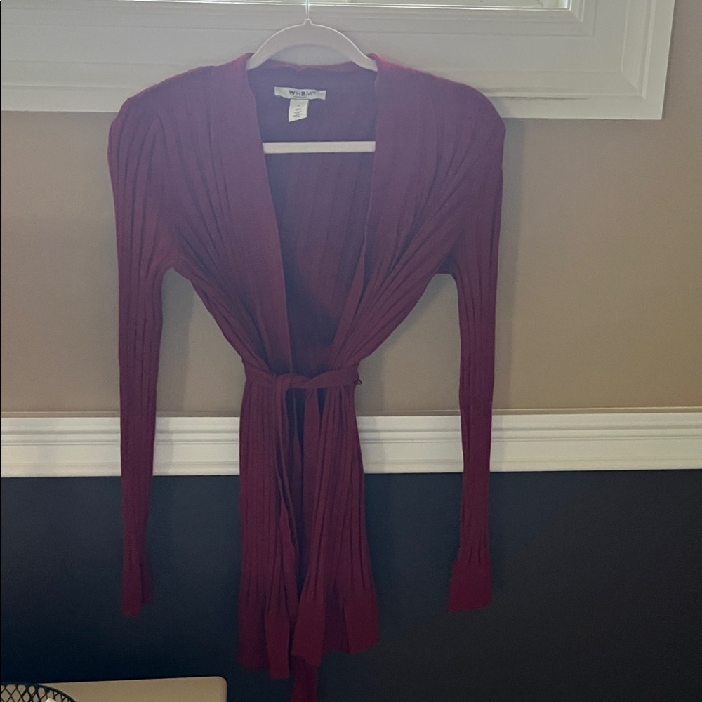 White House Black Market Burgundy Cardigan